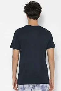 Youth Mantra Men's Lycra Cotton Solid Round Neck Casual T-Shirt (Blue_M)-thumb3