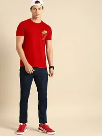 Youth Mantra Men's Cotton Printed Round Neck Regular T-Shirt (Red_M)-thumb2