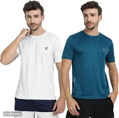 THE YOUTH MANTRA Men's Dri-Fit Polyester Round Neck Half Sleeves T-Shirt Combo - Set of 2-thumb0