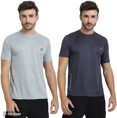 THE YOUTH MANTRA Men's Dri-Fit Polyester Round Neck Half Sleeves T-Shirt Combo - Set of 2-thumb0