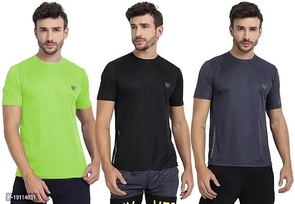 THE YOUTH MANTRA Men's Dri-Fit Round Neck T-Shirt Combo - Pack of 3