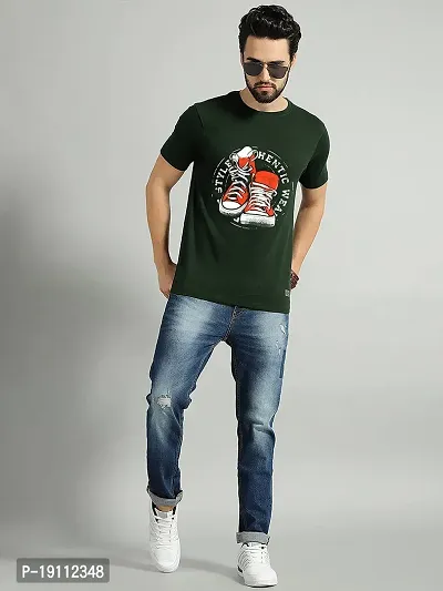 Youth Mantra Men's Cotton Printed Casual Round Neck T-Shirt (DarkGreen_L)-thumb3