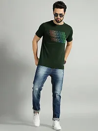 Youth Mantra Men's Cotton Printed Round Neck Half Sleeves Casual T-Shirt (DarkGreen_M)-thumb1