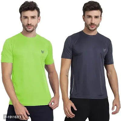 THE YOUTH MANTRA Men's Dri-Fit Polyester Round Neck Half Sleeves T-Shirt Combo - Set of 2-thumb0