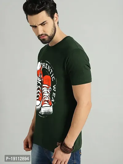 Youth Mantra Men's Cotton Printed Casual Round Neck T-Shirt (DarkGreen_2XL)-thumb2