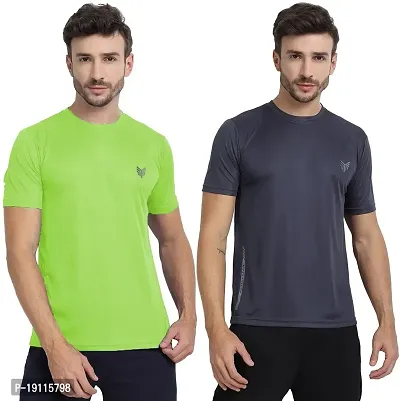 THE YOUTH MANTRA Men's Dri-Fit Polyester Round Neck Half Sleeves T-Shirt Combo - Set of 2-thumb0