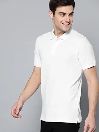 Youth Mantra Men's Cotton Solid Polo Neck Casual T-Shirt (White_M)-thumb1