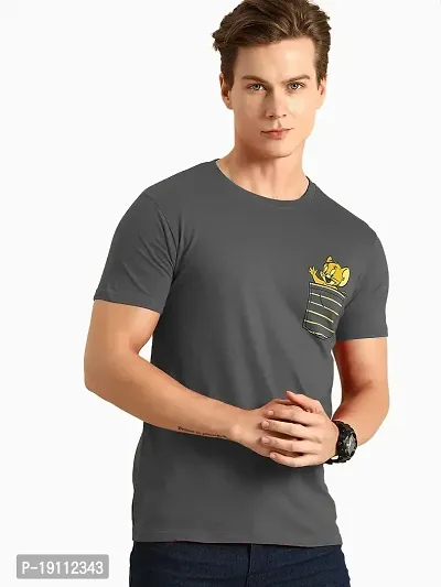 Youth Mantra Men's Cotton Printed Round Neck Regular T-Shirt (Grey_M)-thumb2