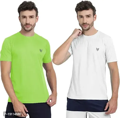 THE YOUTH MANTRA Men's Dri-Fit Polyester Round Neck Half Sleeves T-Shirt Combo - Set of 2-thumb0