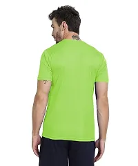 Solid Men Round Neck Multicolor T-Shirt Pack of 3 for Man and Woman (X-Large, Green  Black  Dark Blue)-thumb4