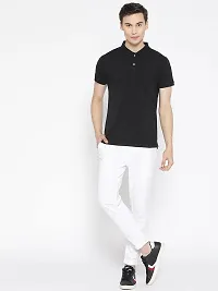 Youth Mantra Men's Cotton Solid Polo Neck Casual T-Shirt (Black_L)-thumb4