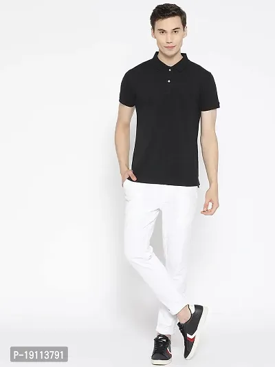 Youth Mantra Men's Cotton Solid Polo Neck Casual T-Shirt (Black_L)-thumb5