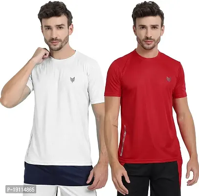 THE YOUTH MANTRA Men's Dri-Fit Polyester Round Neck Half Sleeves T-Shirt Combo - Set of 2-thumb0