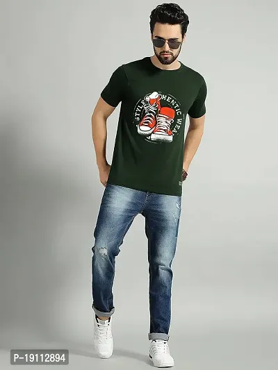 Youth Mantra Men's Cotton Printed Casual Round Neck T-Shirt (DarkGreen_2XL)-thumb3