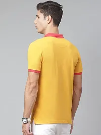 Youth Mantra Men's Cotton Solid Polo Neck Casual T-Shirt (Yellow_XL)-thumb3