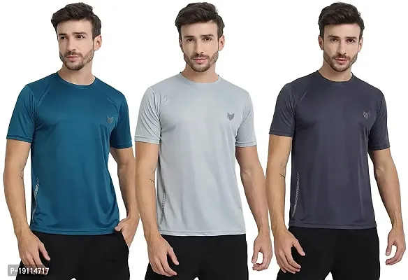 THE YOUTH MANTRA Men's Dri-Fit Round Neck T-Shirt Combo - Pack of 3-thumb0