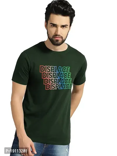 Youth Mantra Men's Cotton Printed Round Neck Half Sleeves Casual T-Shirt (DarkGreen_2XL)