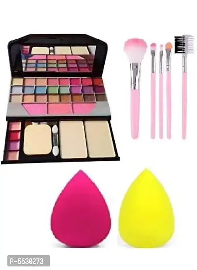 Makeup Kit 5 Pcs Brush Set 2 Puff Beauty Kits And Combos Makeup Kits-thumb0