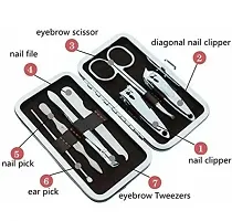 Classic Manicure Pedicure Nail Clippers Tool | Nail Care Professional Travel Grooming Kit Tools ,Set of 7-thumb1