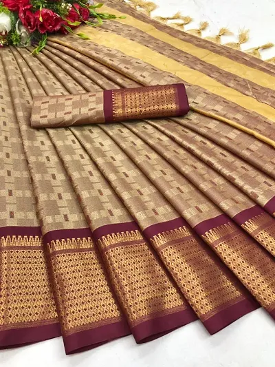 Cotton Silk Woven Rich Pallu Sarees with Blouse piece