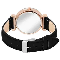 Shunya Black Leather Strap Premium Collection Stylish Design Analog Wrist Watch For Girls  Women-thumb2