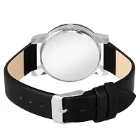 Shunya Black Crystal Glass Unique Dial Leather Strap Analog Wrist Watch For Women  Girls-thumb2
