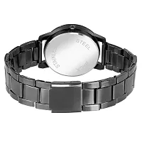 Shunya Black Crystal Glass Unique Design Steel Belt Analog Wrist Watch For Women  Girls-thumb1