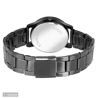 Shunya Black Crystal Glass Unique Design Steel Belt Analog Wrist Watch For Women  Girls-thumb2
