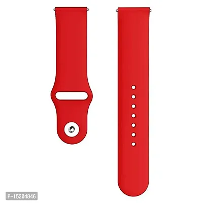 PUNVIT 22MM Soft Silicon Strap Bigger in Length for ColorFit Pulse Buzz Smart Watch. (Smart Watch Not Included) (Red)-thumb2