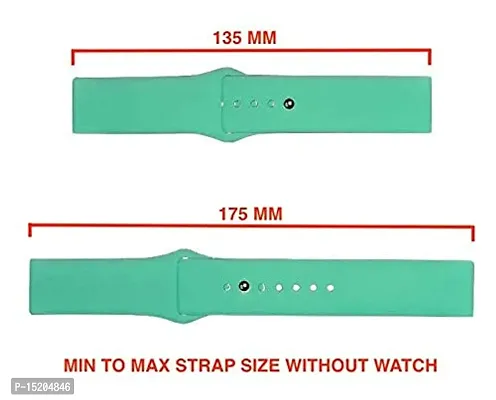 PUNVIT 22MM Soft Silicon Strap Bigger in Length for ColorFit Pulse Buzz Smart Watch. (Smart Watch Not Included) (Red)-thumb5