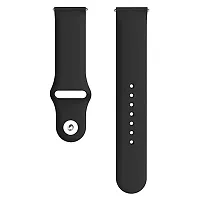 PUNVIT 22MM Soft Silicon Strap Bigger in Length for ColorFit Pulse Buzz Smart Watch. (Smart Watch Not Included) (Black)-thumb1