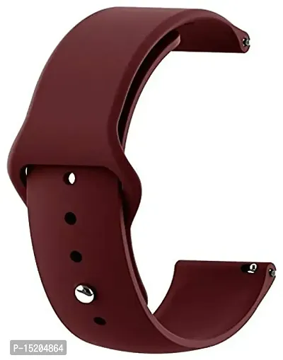 PUNVIT Silicon Band Strap for Noise Icon Buzz Smartwatch, Bigger in Length with No Itching for Men and Women. (Watch Not Included) (Wine Red)-thumb0