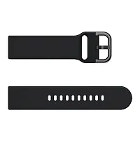 PUNVIT NoiseFit Endure Strap with Color Buckle, Manageable Silicon Strap with Color Buckle for NoiseFit Endure Smartwatch for Men and Women (Watch Not Included) (Black)-thumb1