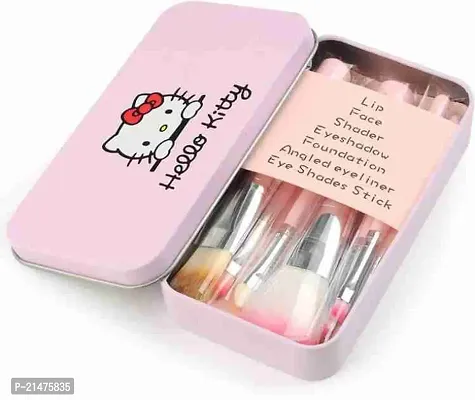 CoyCoyy Hello Kitty Pink Makup brush set-7pcs with metal case  (Pack of 7)-thumb0