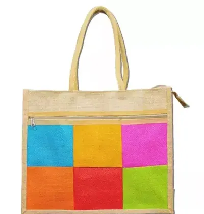 Stylish Jute Printed Tote Bags for Women