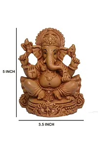 KariGhar? Ganesh, Ganpati Bappa, Ganesha Idol for Car Dashboard / Home/ Living Room/ Puja Room/ Gifting { Brown, ( 2.8 x 3.5 x 5 Inch ) ( 7 x 9 x 12 cm) }-thumb2