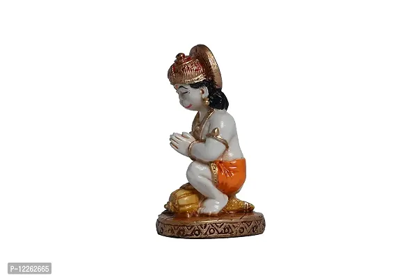 KARIGHAR Hanuman Idol for Home/ Living Room/ Puja Room/ Gifting (Brown, 2X1.75X3.5 inches) (White  Orange)-thumb5