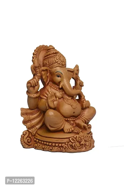 KariGhar? Ganesh, Ganpati Bappa, Ganesha Idol for Car Dashboard / Home/ Living Room/ Puja Room/ Gifting { Brown, ( 2.8 x 3.5 x 5 Inch ) ( 7 x 9 x 12 cm) }-thumb5