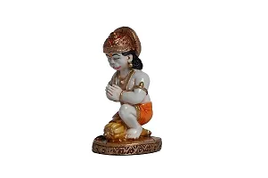 KARIGHAR Hanuman Idol for Home/ Living Room/ Puja Room/ Gifting (Brown, 2X1.75X3.5 inches) (White  Orange)-thumb1