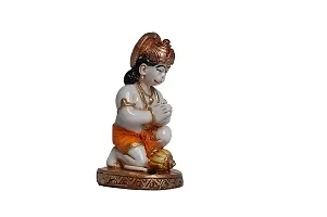 KARIGHAR Hanuman Idol for Home/ Living Room/ Puja Room/ Gifting (Brown, 2X1.75X3.5 inches) (White  Orange)-thumb2