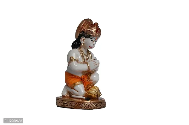 KARIGHAR Hanuman Idol for Home/ Living Room/ Puja Room/ Gifting (Brown, 2X1.75X3.5 inches) (White  Orange)-thumb3