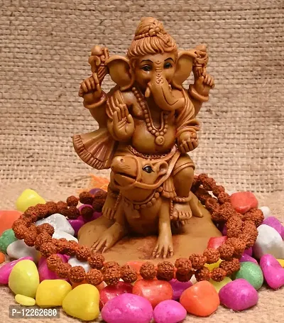 Bal Ganesh 4.5 inches Idol Perfect for Car Dashboard / Puja Ghar / Decoration & Gifting ( 9 x 7X 11 cm ) D0222-thumb5