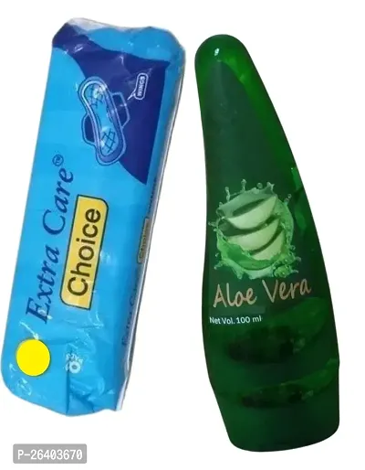 Combo Pack Of Extra Care Choice Sanitary Pads With Aloe-Vera Based Hair Oil (Bio Active)