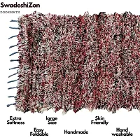 SwadeshiZon Modern Microfibre Polyester Shaggy Bedside Runner, Soft Rug for Bedroom Living Room Kitchen 150x60 cm / 5x2 feet (Red Mix)-thumb1
