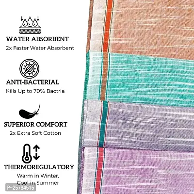 SwadeshiZon Pure Cotton Khadi Towel Gamcha for Bath Extra Large Size | Super Soft | Dry Faster | More Absorbent | Light Weight | 32 x 72 inches , Multicolor , Combo Set of 4-thumb2