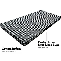 SwadeshiZon Cotton Mattress Protector/Cover Single Bed Single Size with Zipper/Chain (78x36x4 inches, 6.5x3 Feet) Black  White Elegant Color Pack of 1pc-thumb1