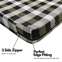 SwadeshiZon Cotton Mattress Cover with Zipper/Chain Single Bed (72x36x4 inches) Color Gray, Pack of 1-thumb3