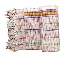 SwadeshiZon 100% Cotton Khadi Bath Towel / Gamcha Pure Cotton (Multi Color, 30X70 in)-thumb2