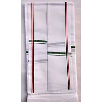 White Bengal Pure Cotton Super Soft Gamcha Bath Towel Gamosa for Men and Women (1, Green  Orange)-thumb2