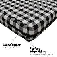 SwadeshiZon Cotton Mattress Cover Protector with Zip for Queen Size Bed (Multicolor, 78 X 60 X 6)-thumb1